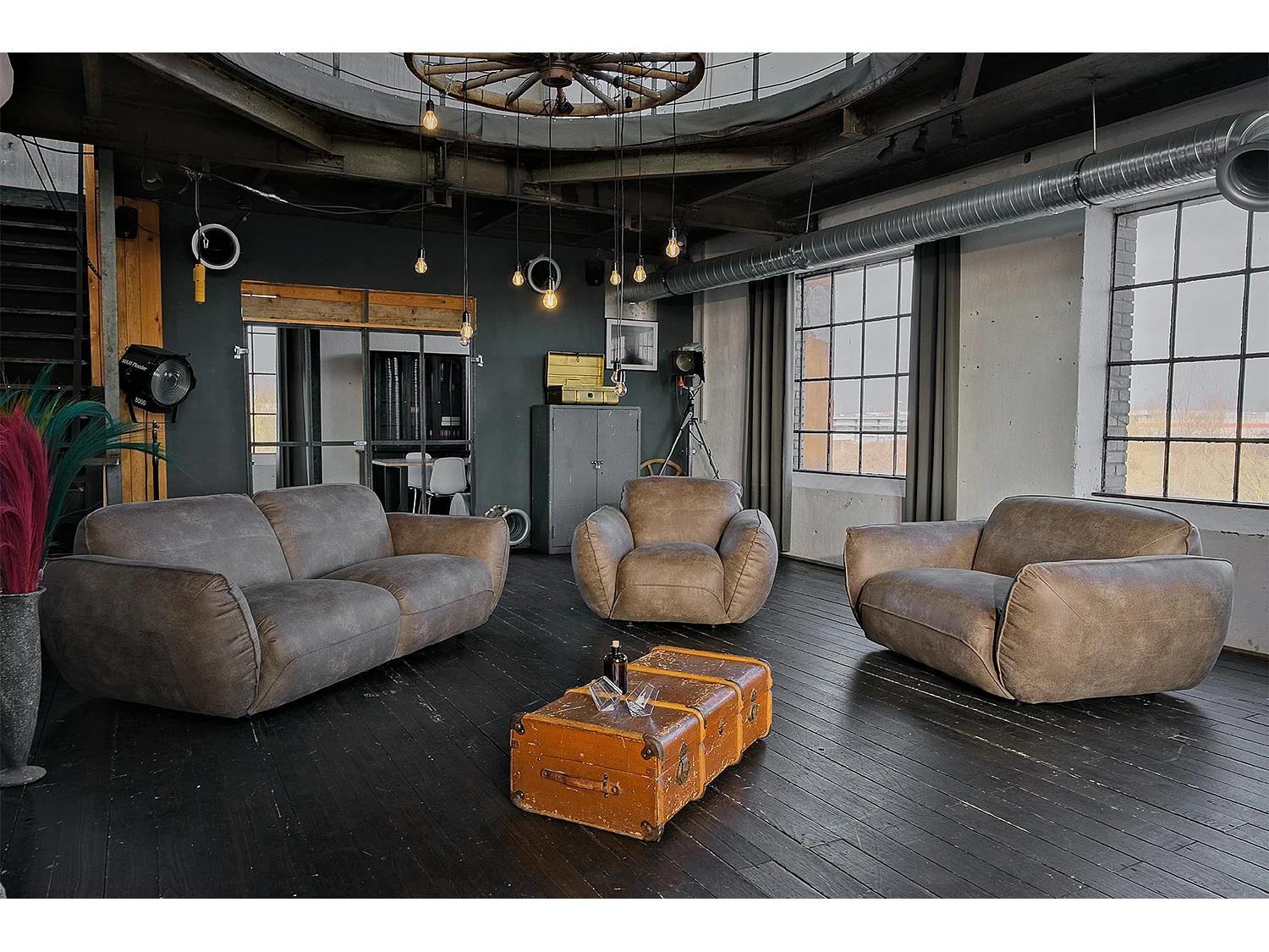 Sessel - Schwarz Leder - DAVITO