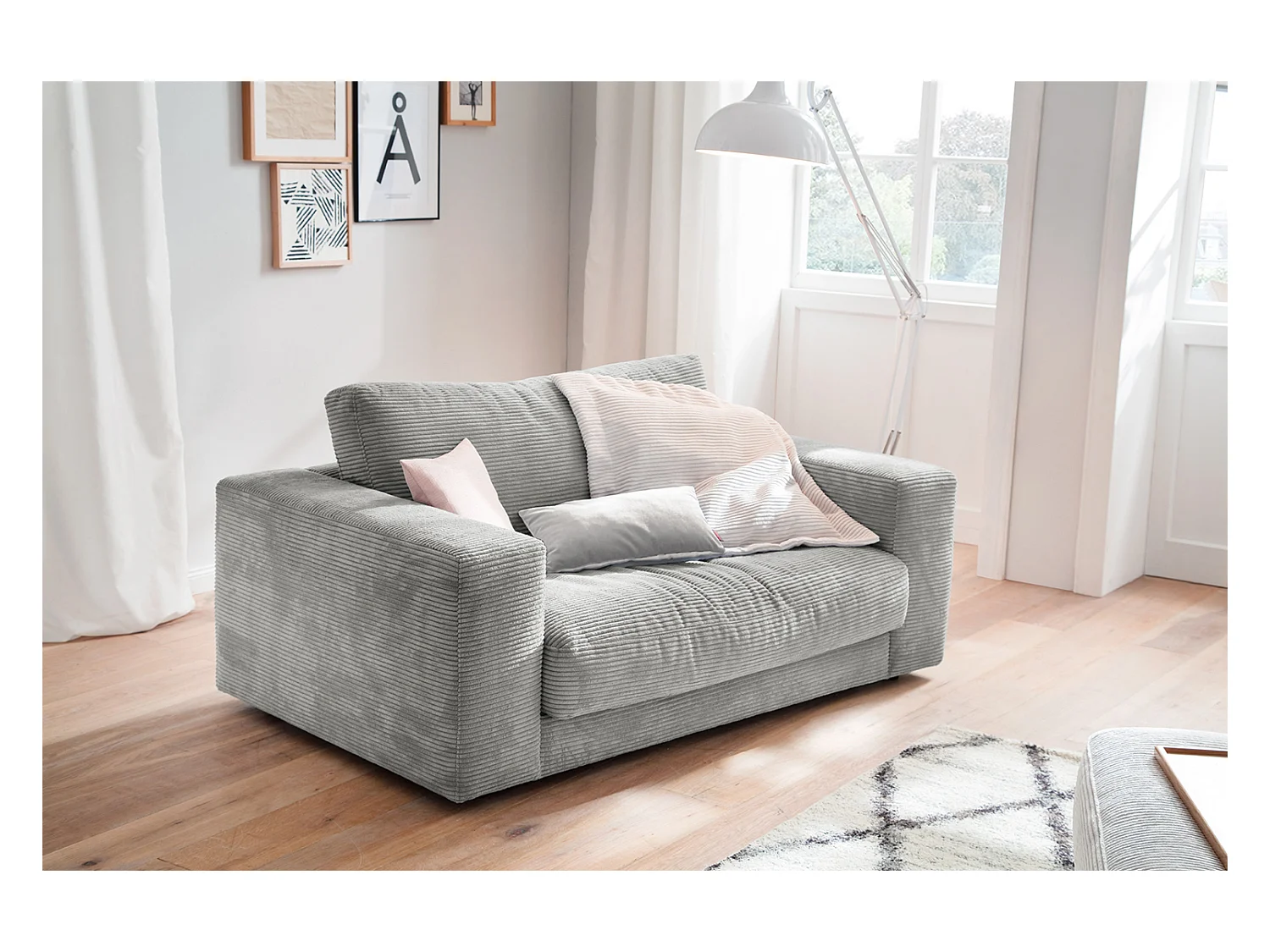 poltrona relax - grigio chiaro Velluto a coste - MADELINE