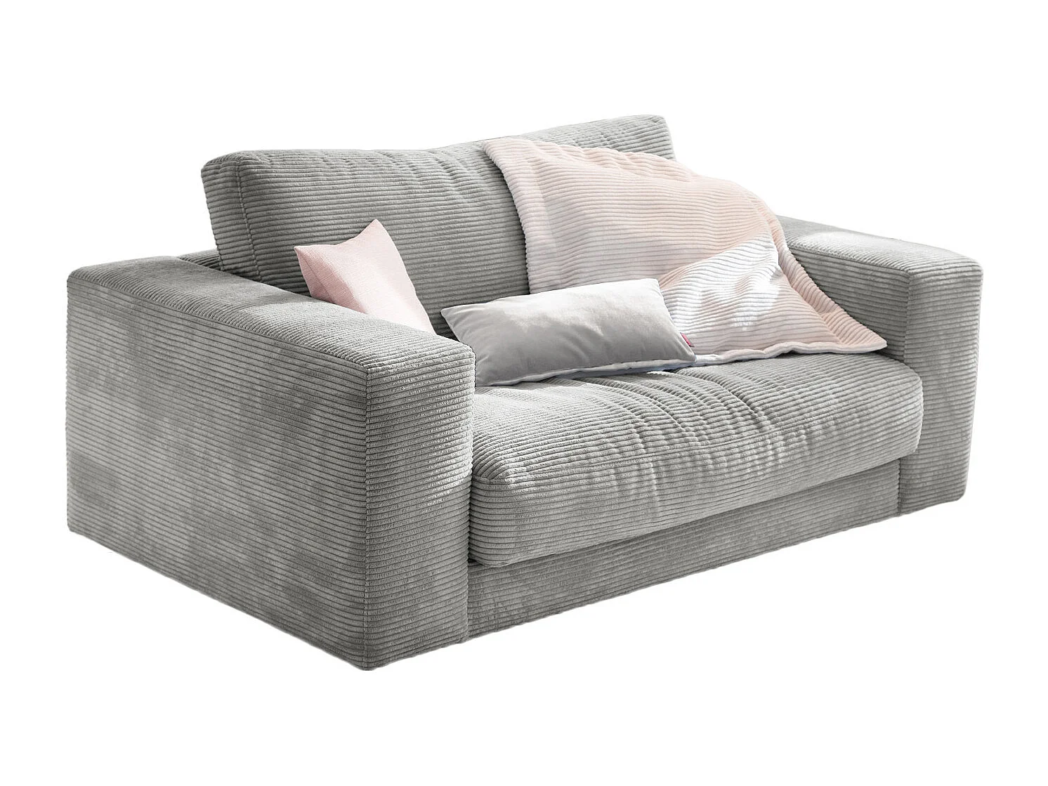 Poltrona relax - grigio chiaro Velluto a coste - MADELINE