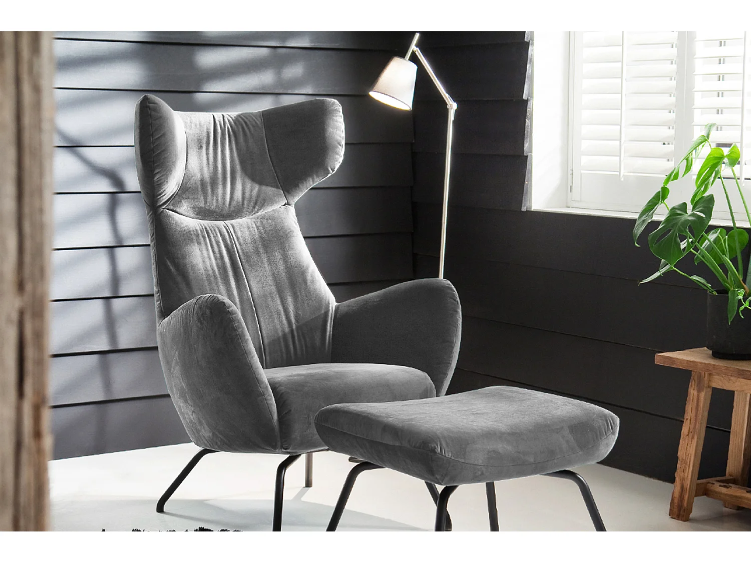 Sillones orejeros - plata terciopelo - LOTTE
