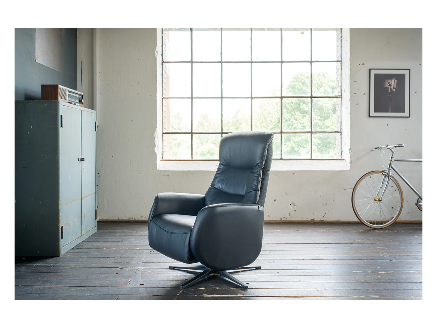 Relaxsessel - Schwarz Leder - SARI