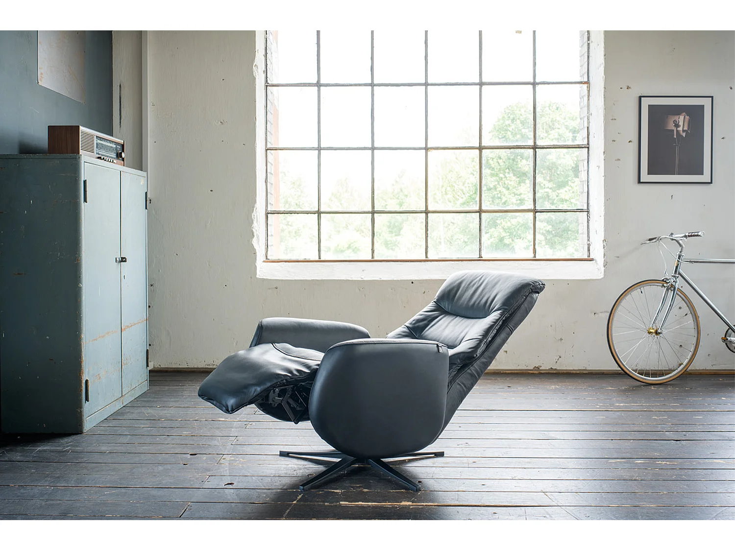 Relaxsessel - Schwarz Leder - SARI