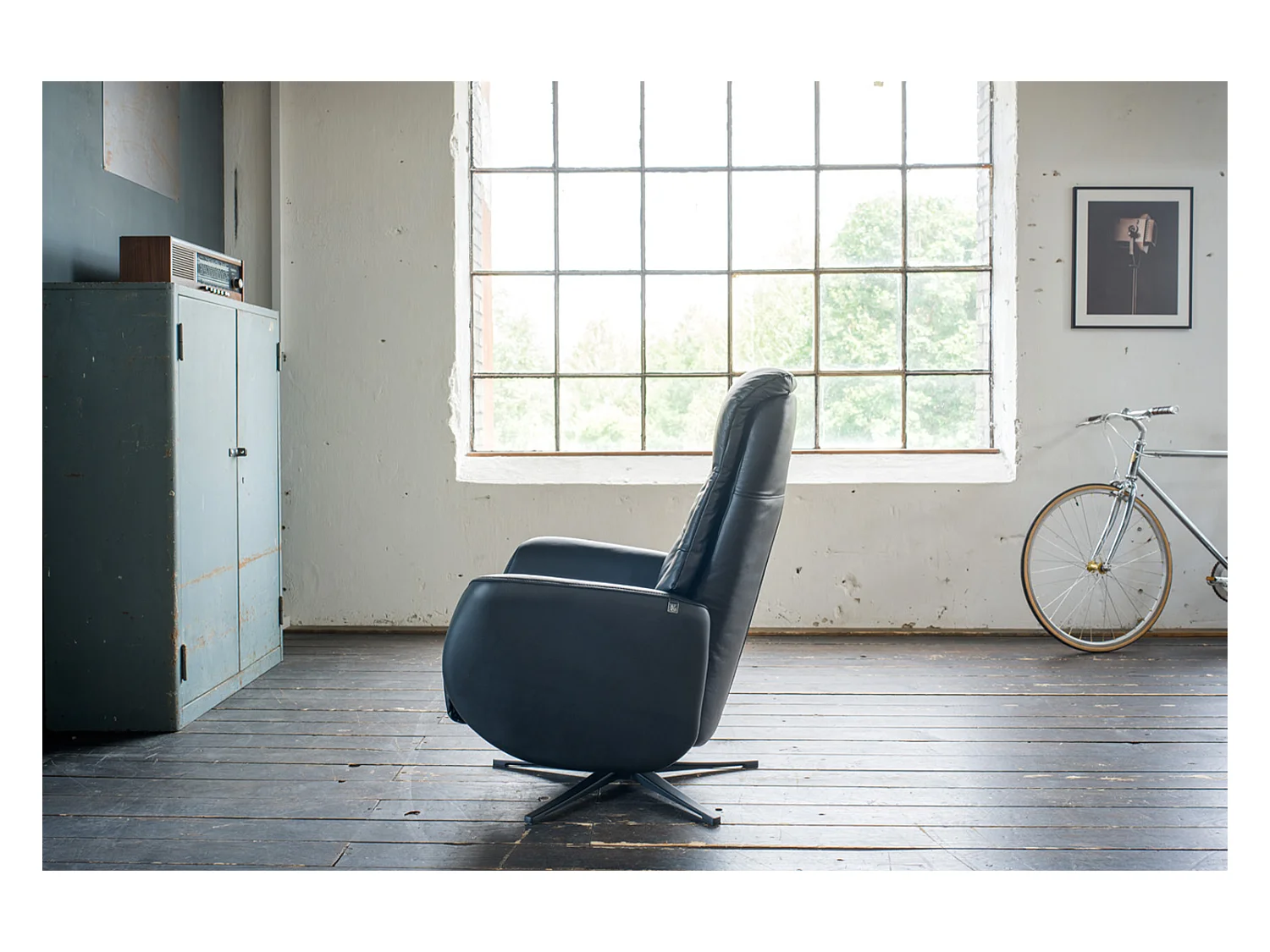 Relaxsessel - Schwarz Leder - SARI