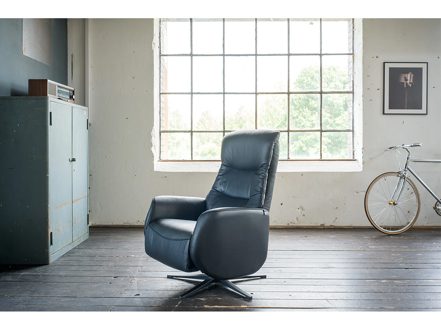 Relaxsessel - Schwarz Leder - SARI