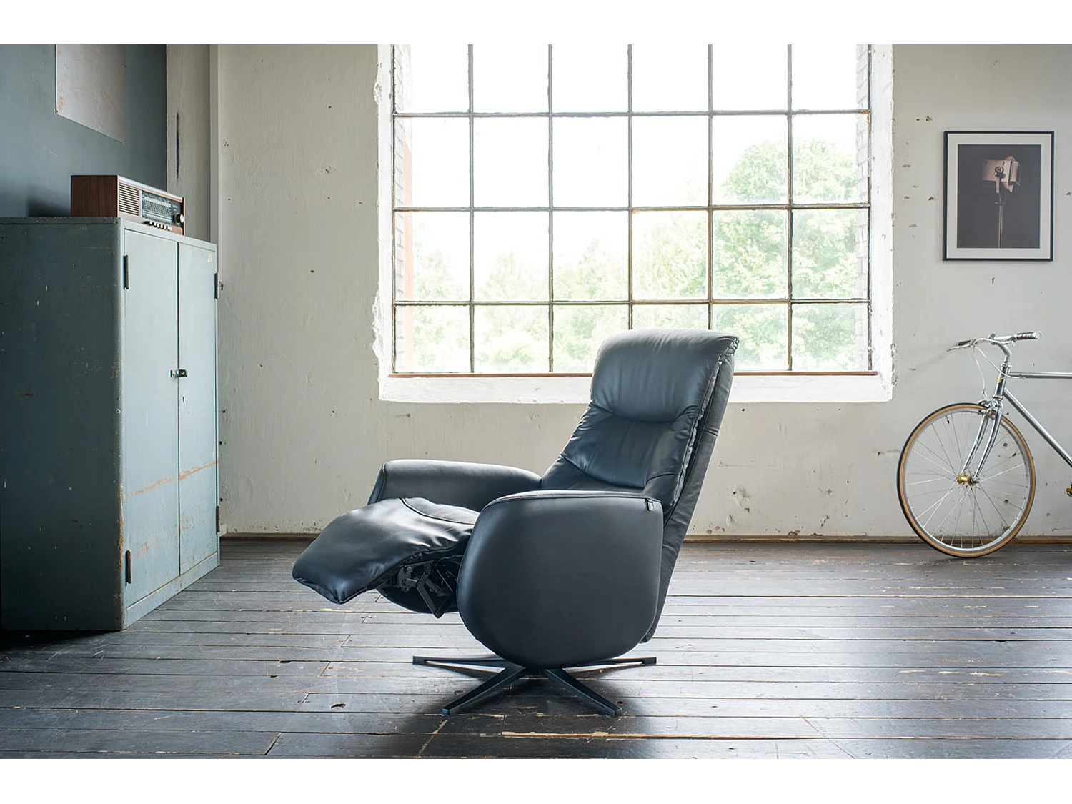 Relaxsessel - Schwarz Leder - SARI