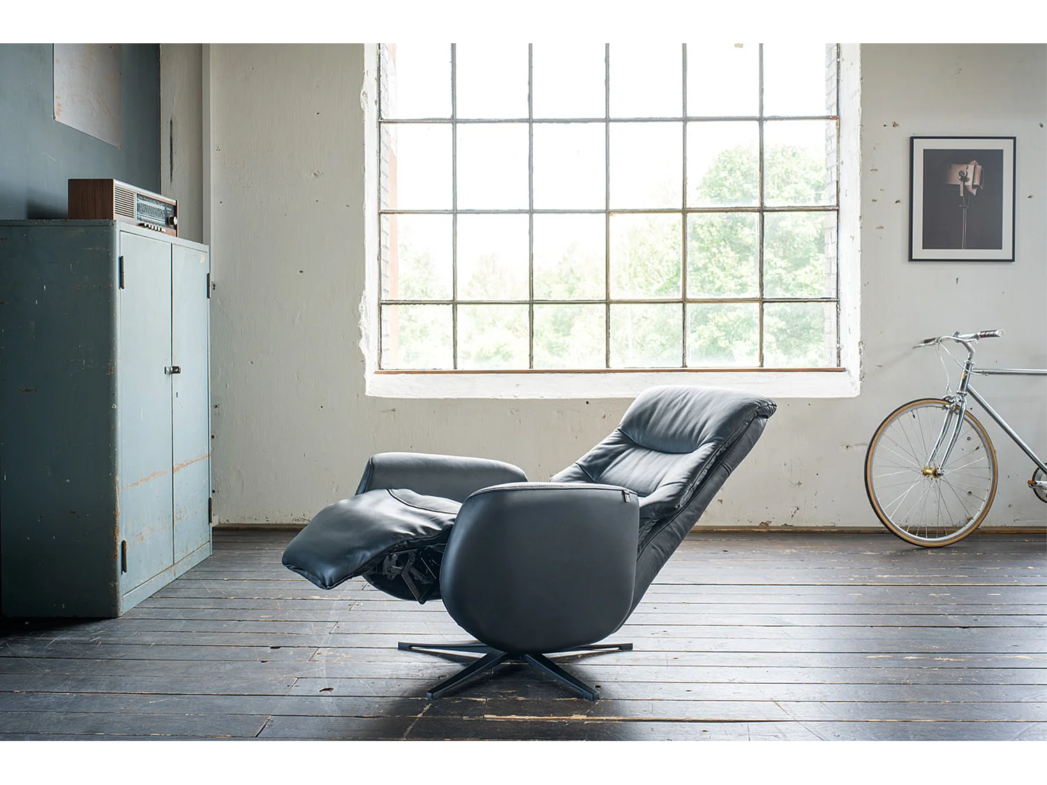 Relaxsessel - Schwarz Leder - SARI