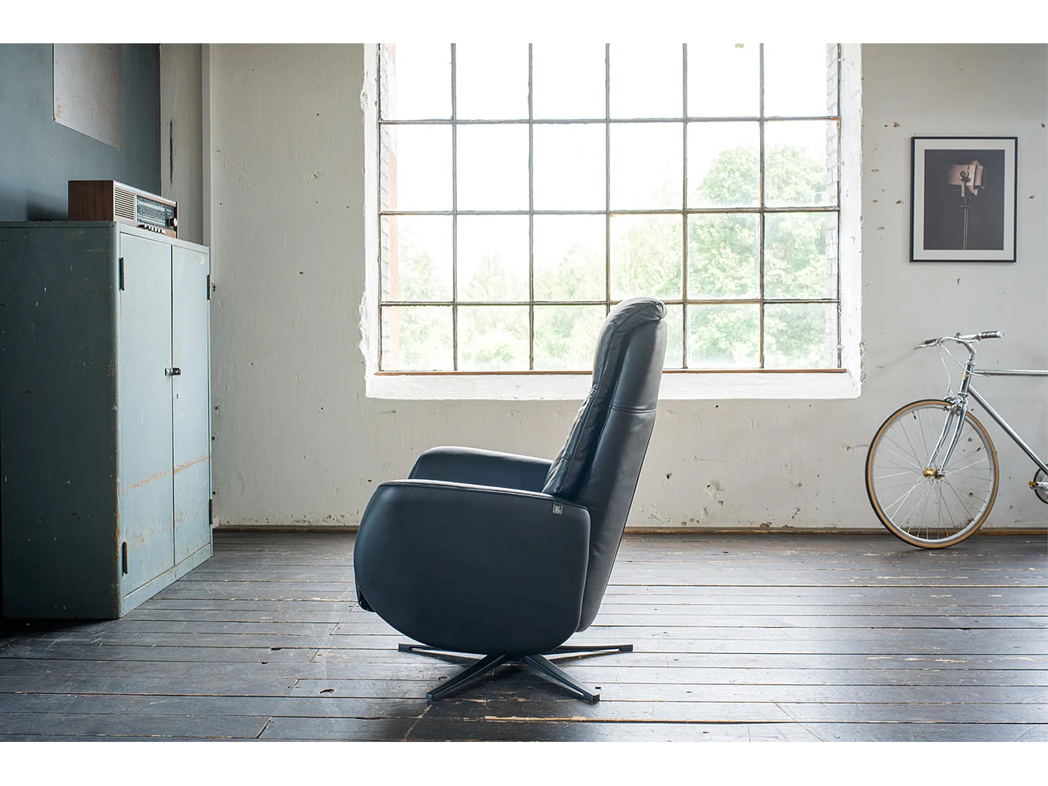 Relaxsessel - Schwarz Leder - SARI