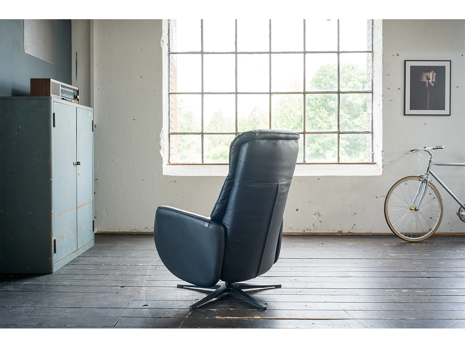 Relaxsessel - Schwarz Leder - SARI