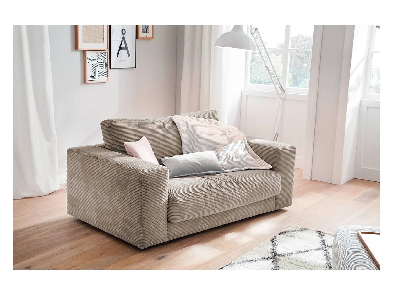 fauteuil relax - taupe Velours côtelé - MADELINE