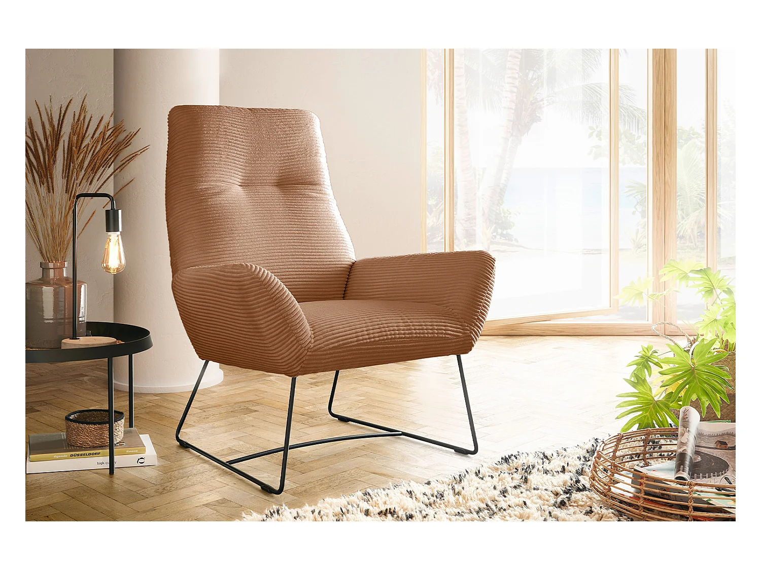 Fauteuil - marron Velours côtelé - BISA