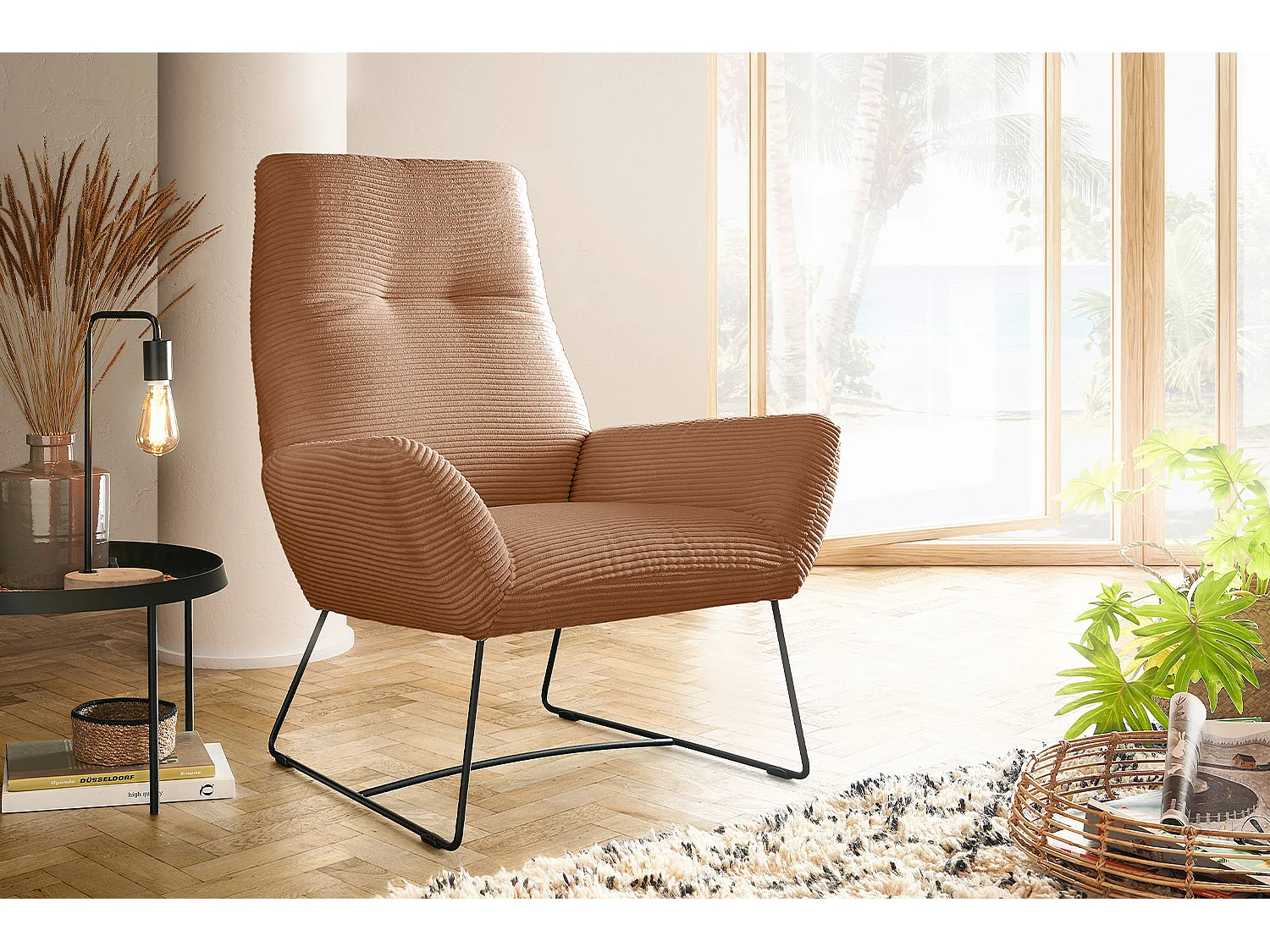 Poltrona relax - marrone Velluto a coste - BISA