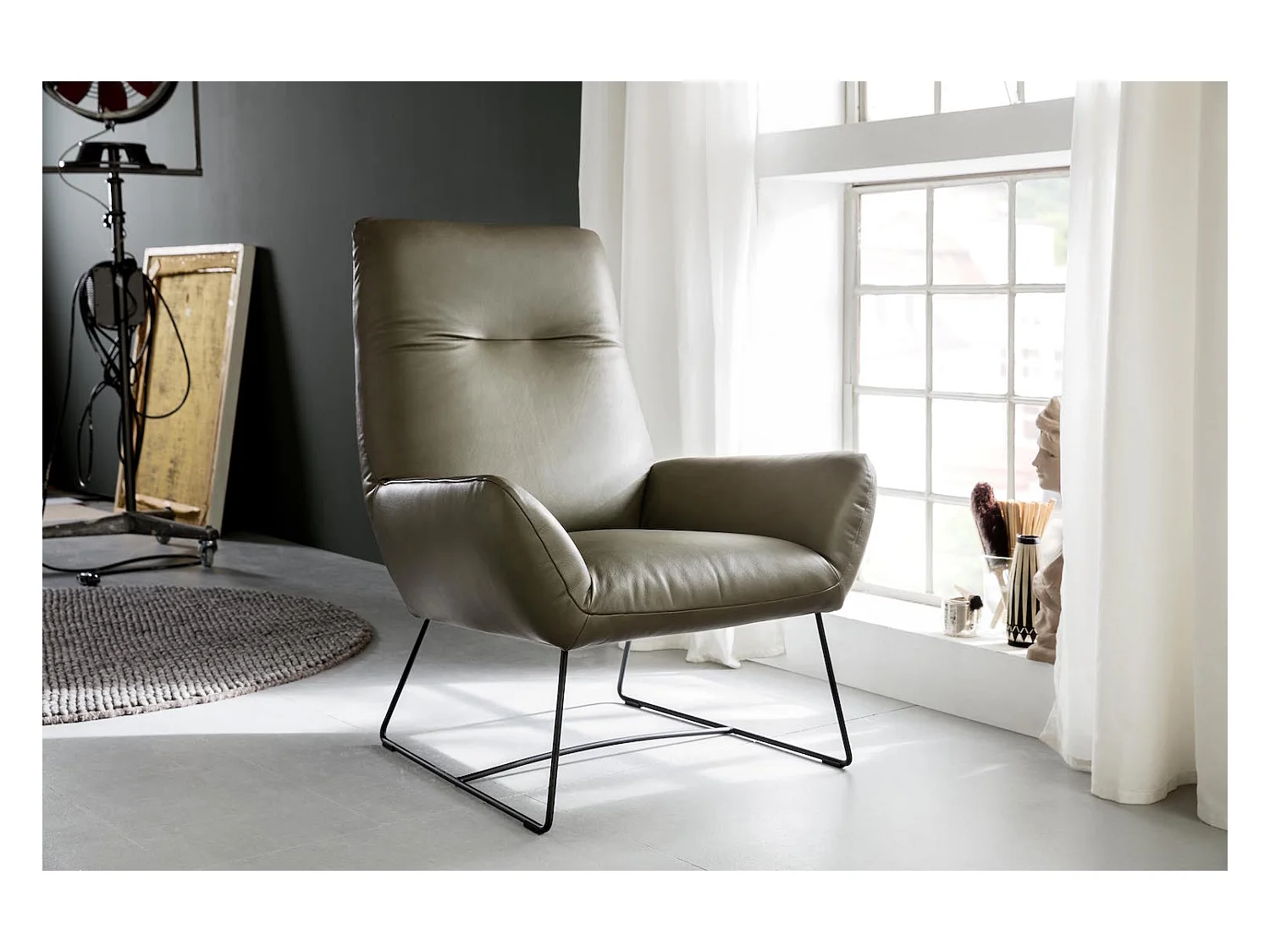 Fauteuil - Vert cuir - BISA