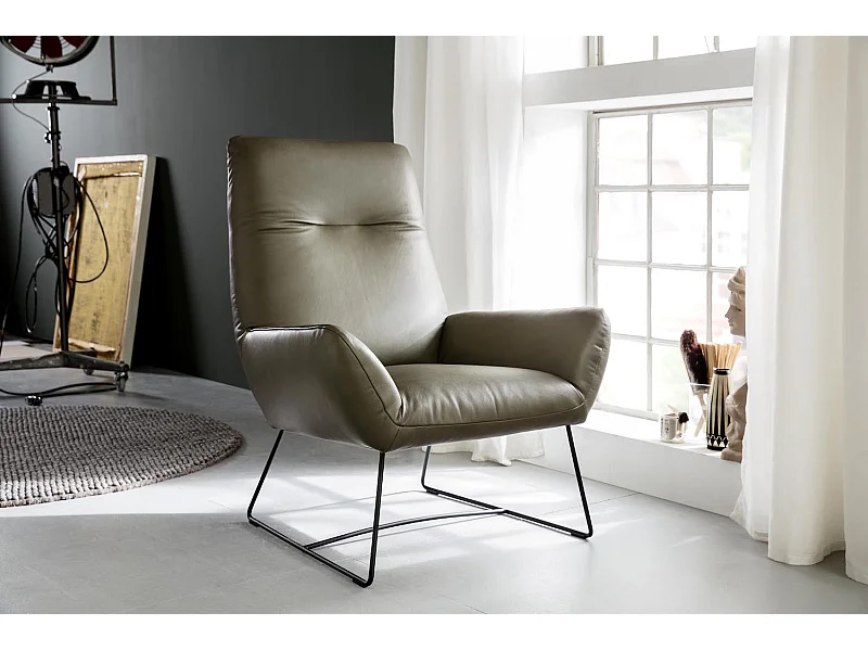 Fauteuil - Vert cuir - BISA