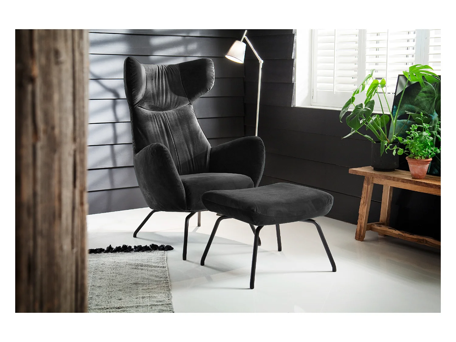 Fauteuil - Noir Velours - LOTTE