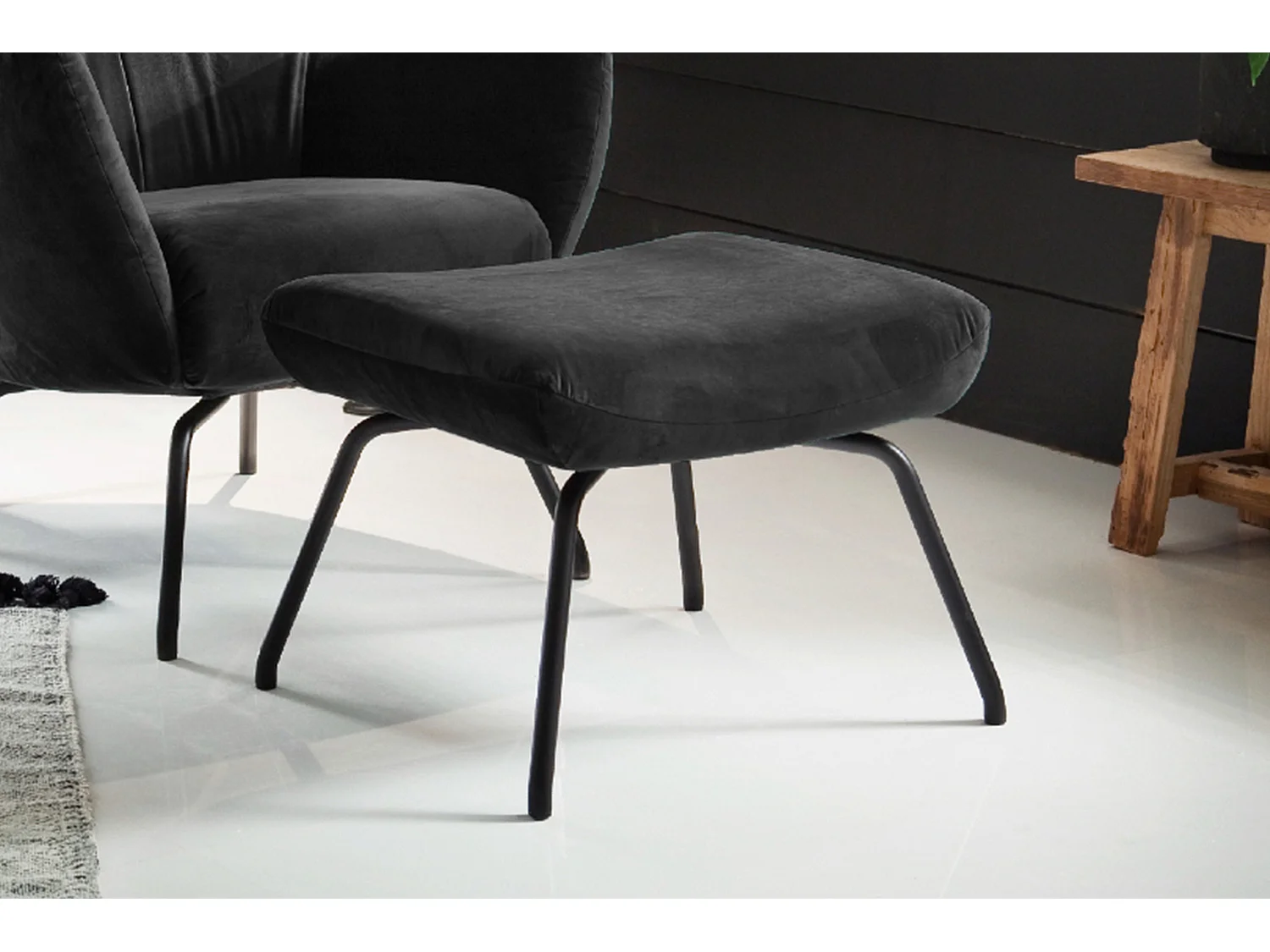 Sillones orejeros - Negro terciopelo - LOTTE