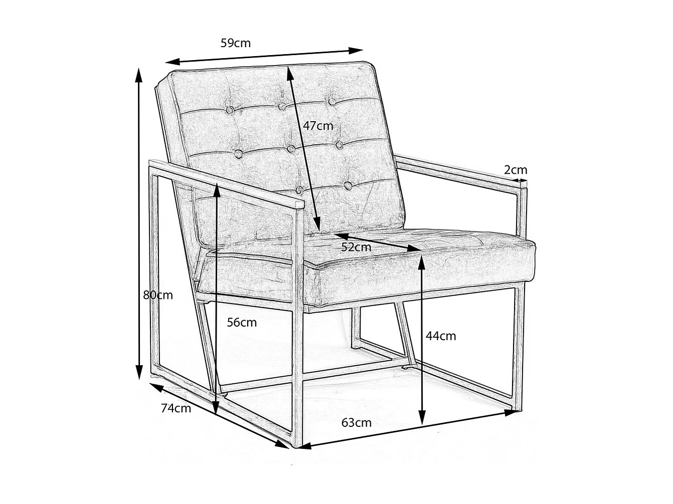 Sillón - Gris terciopelo - ARLY