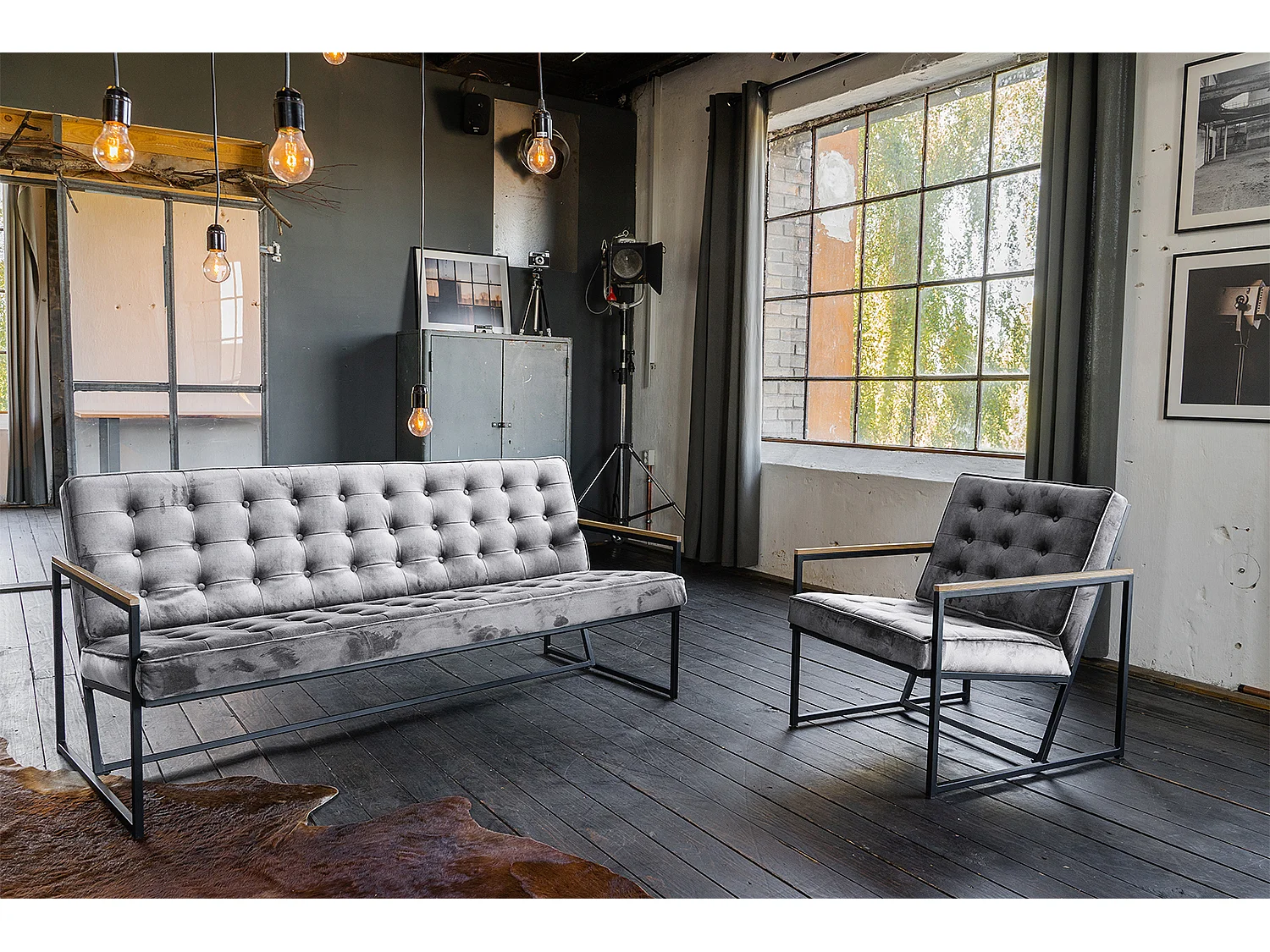 Sillón - Gris terciopelo - ARLY