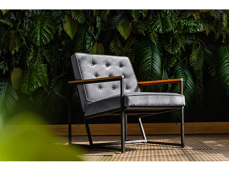 Fauteuil - Gris Velours - ARLY