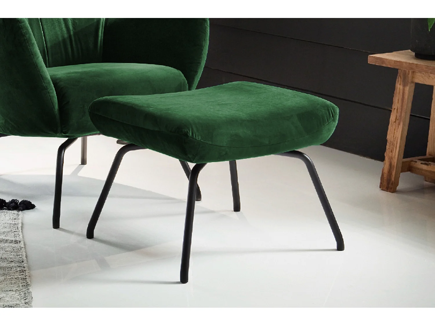 Sillones orejeros - verde esmeralda terciopelo - LOTTE