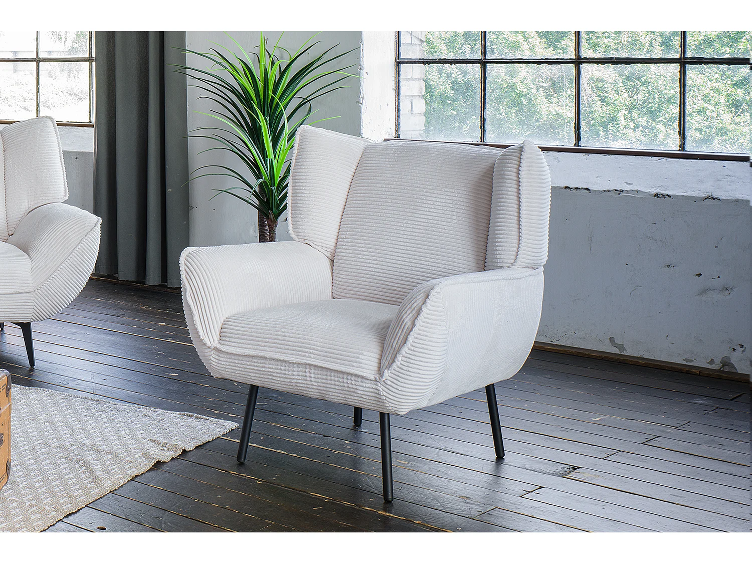 Relaxsessel - Cremeweiß Cord - CALLA