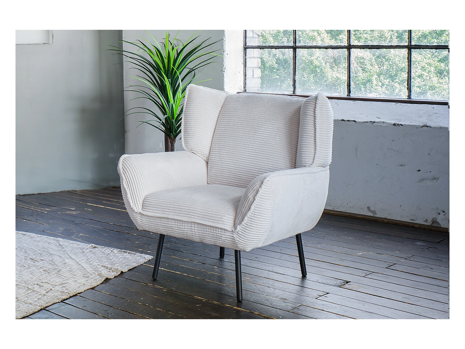 Relaxsessel - Cremeweiß Cord - CALLA