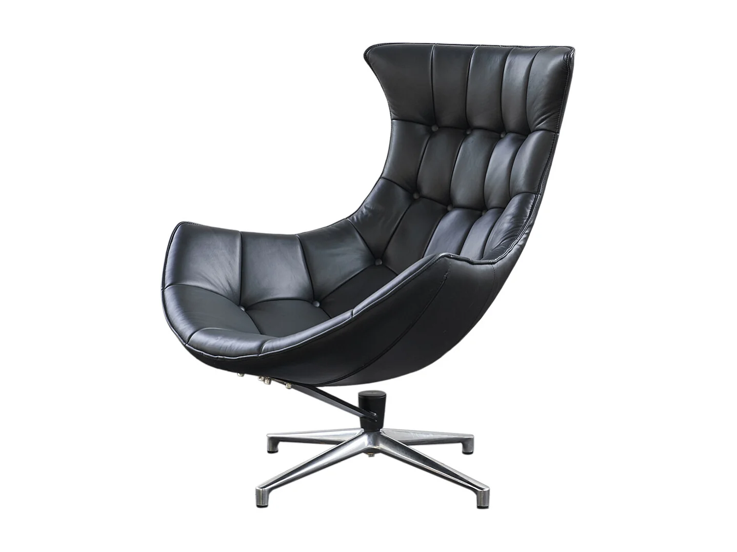 Drehsessel - Schwarz Leder - SKIO
