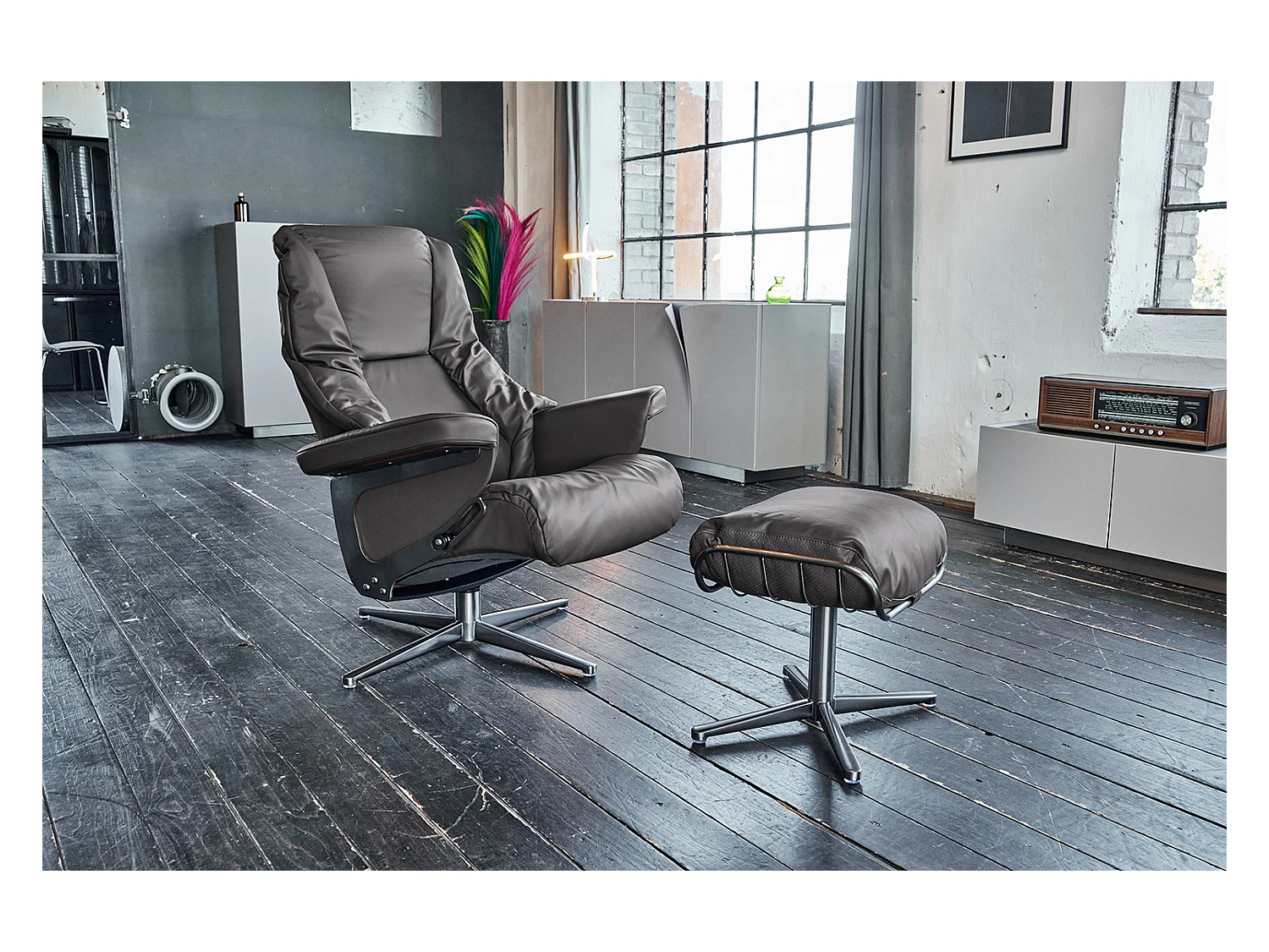 Fauteuil - Gris cuir - MODO