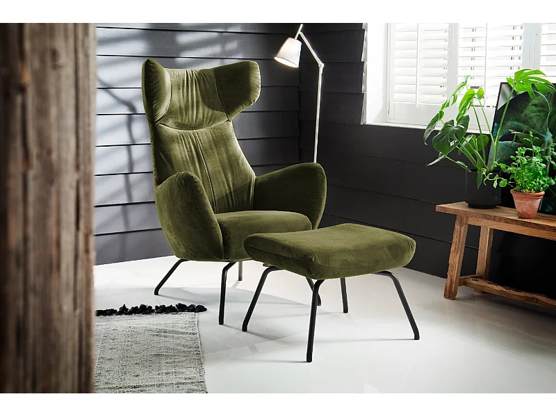 Fauteuil - Donkergroen Fluweel - LOTTE