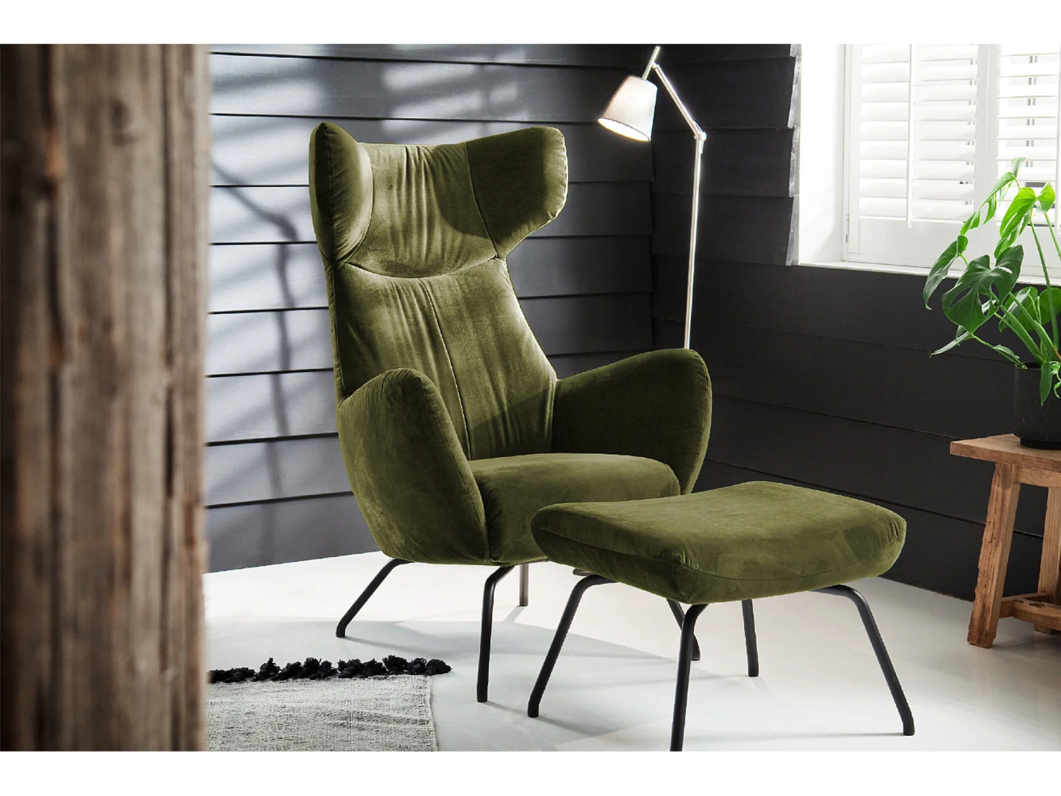 Fauteuil - Donkergroen Fluweel - LOTTE