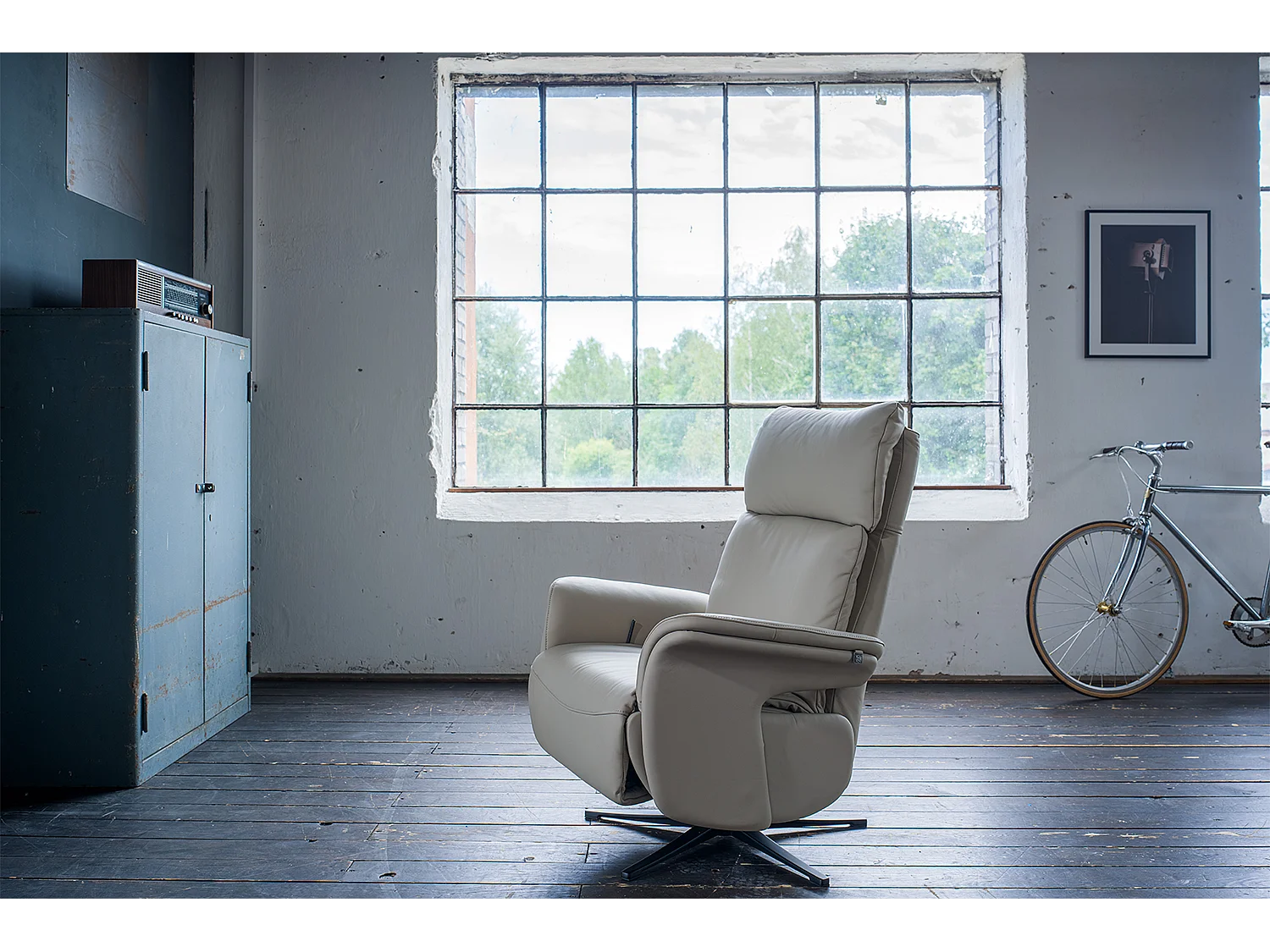 Relaxsessel - Grau Leder - NAMA