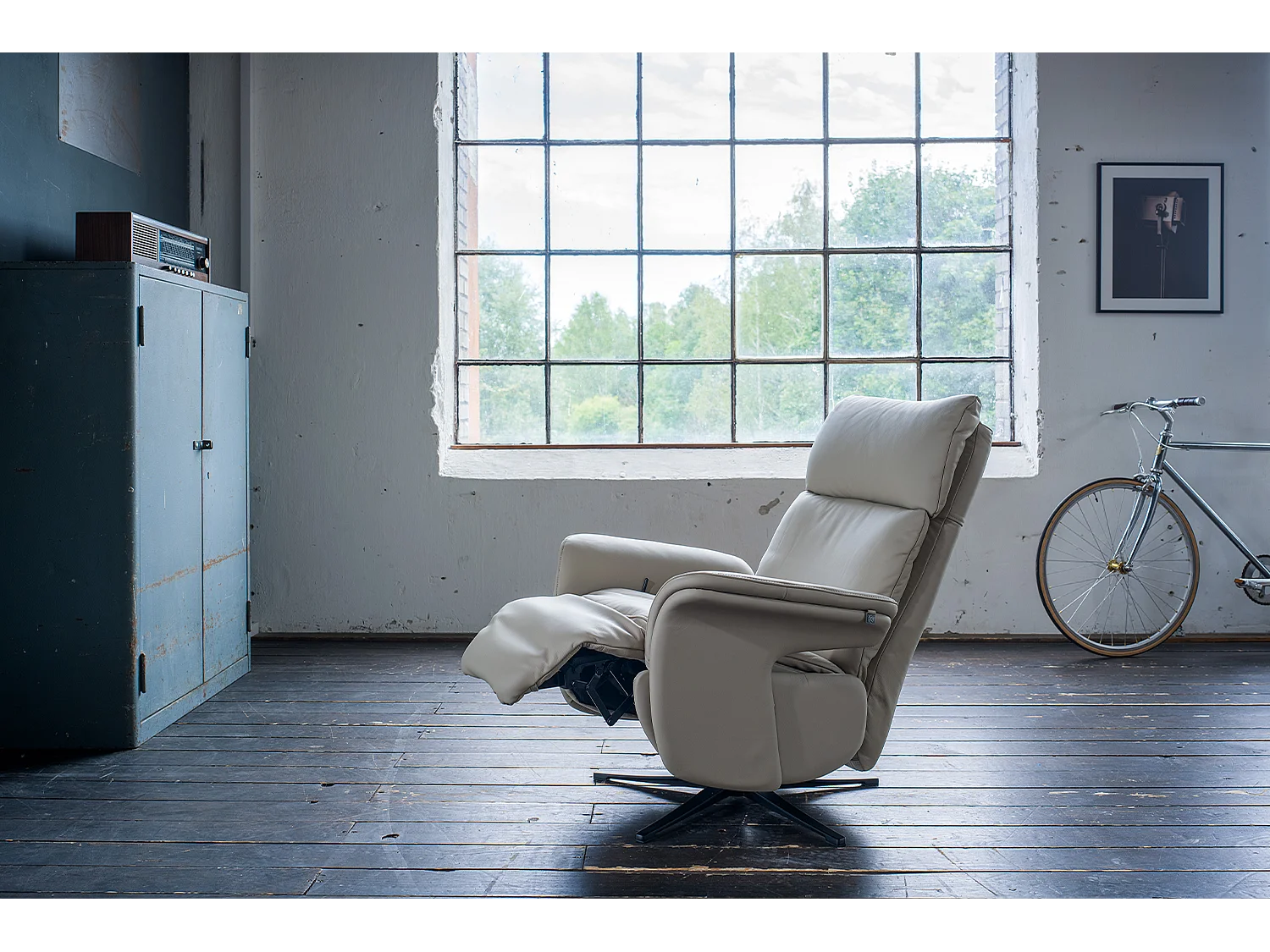 Relaxsessel - Grau Leder - NAMA