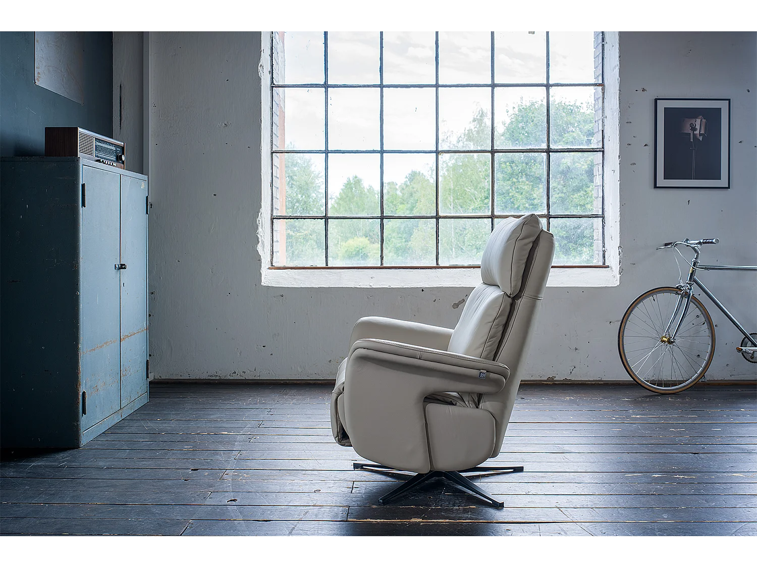 Relaxsessel - Grau Leder - NAMA