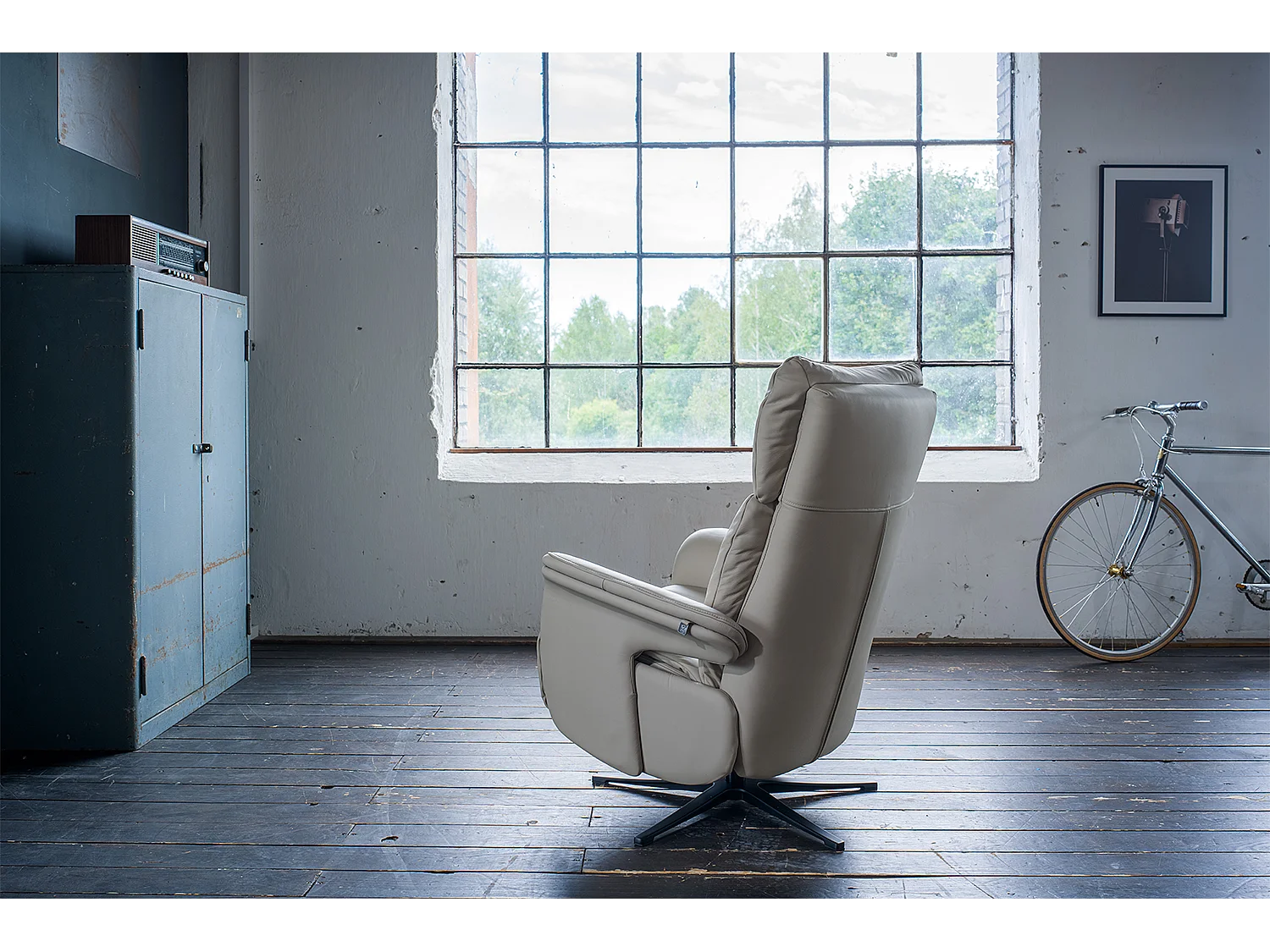 Relaxsessel - Grau Leder - NAMA