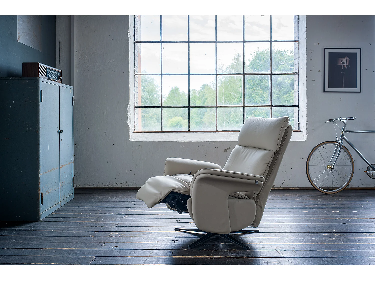 Relaxsessel - Grau Leder - NAMA