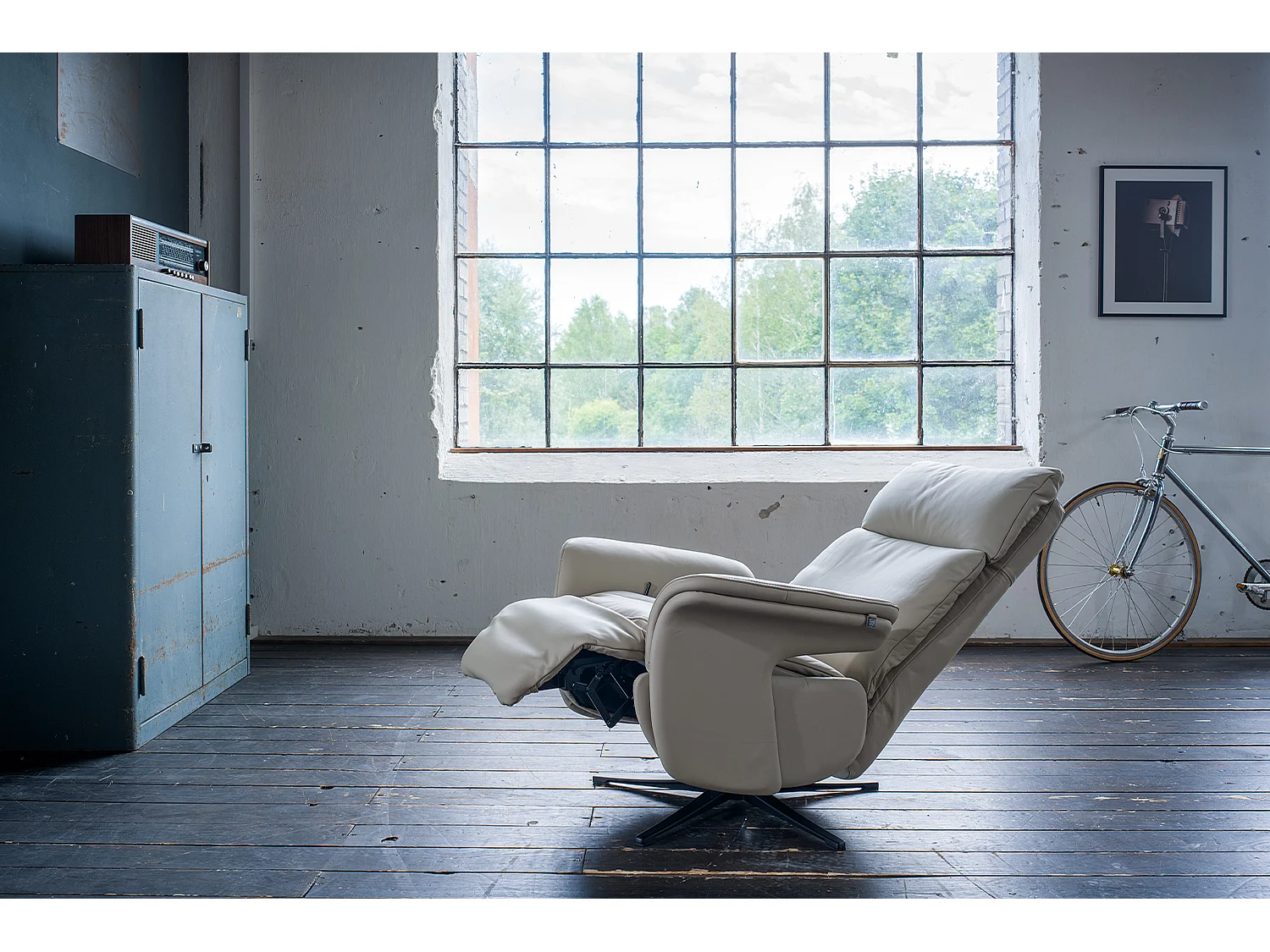 Relaxsessel - Grau Leder - NAMA