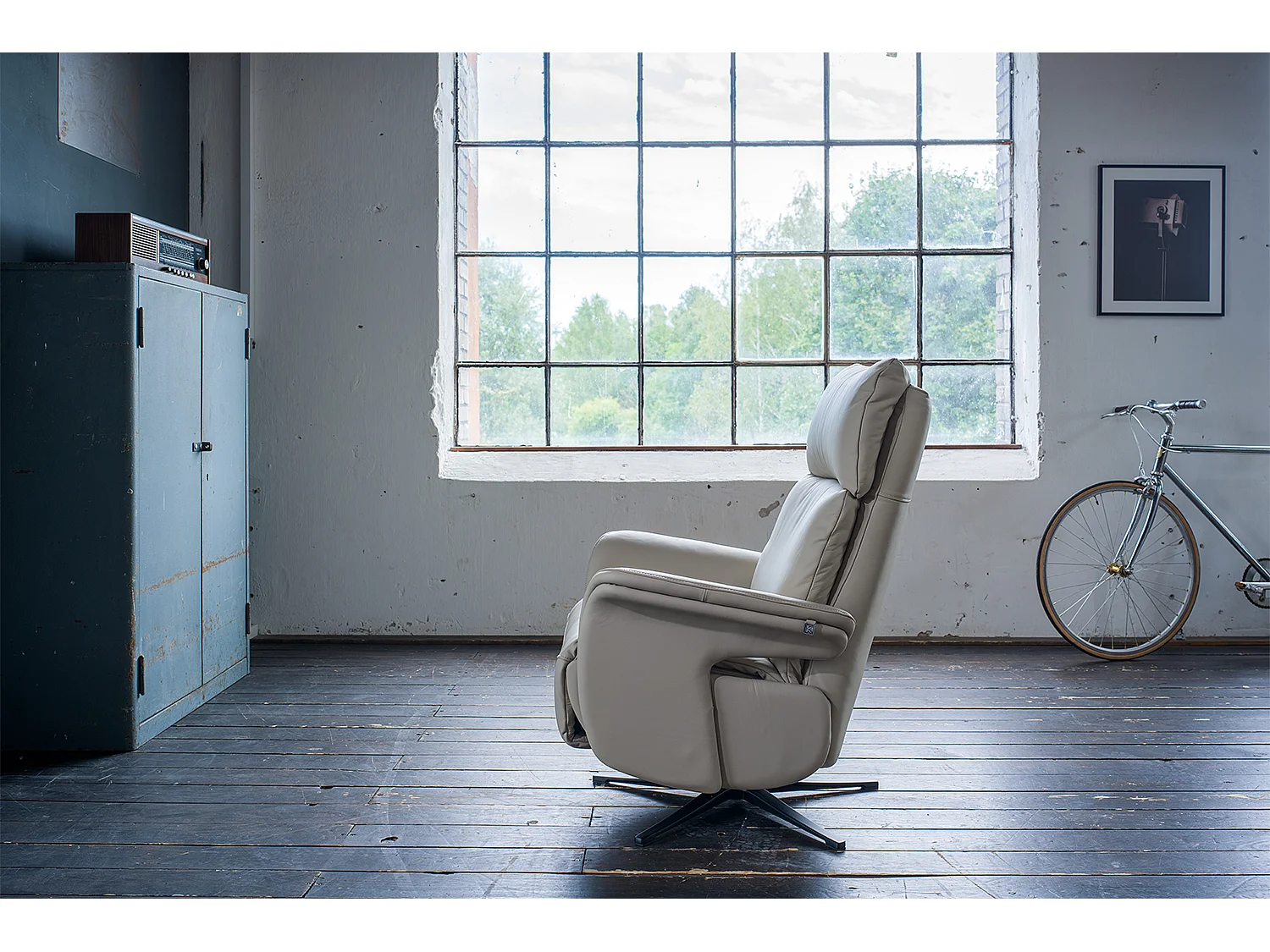 Relaxsessel - Grau Leder - NAMA