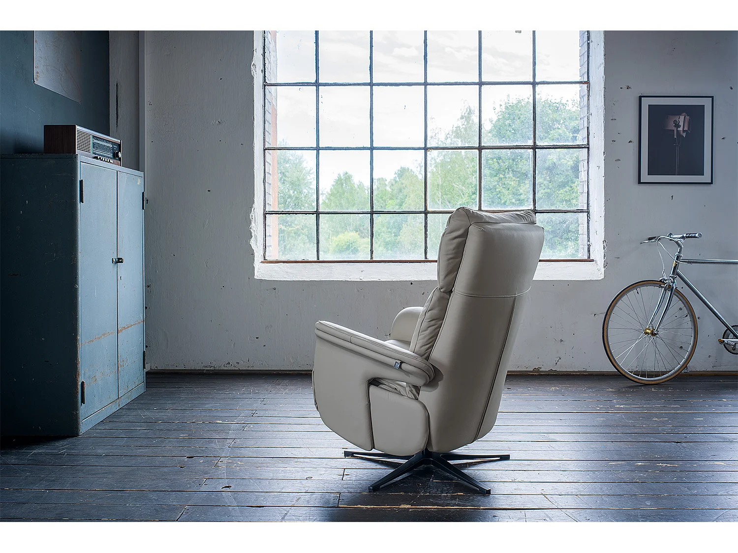 Relaxsessel - Grau Leder - NAMA