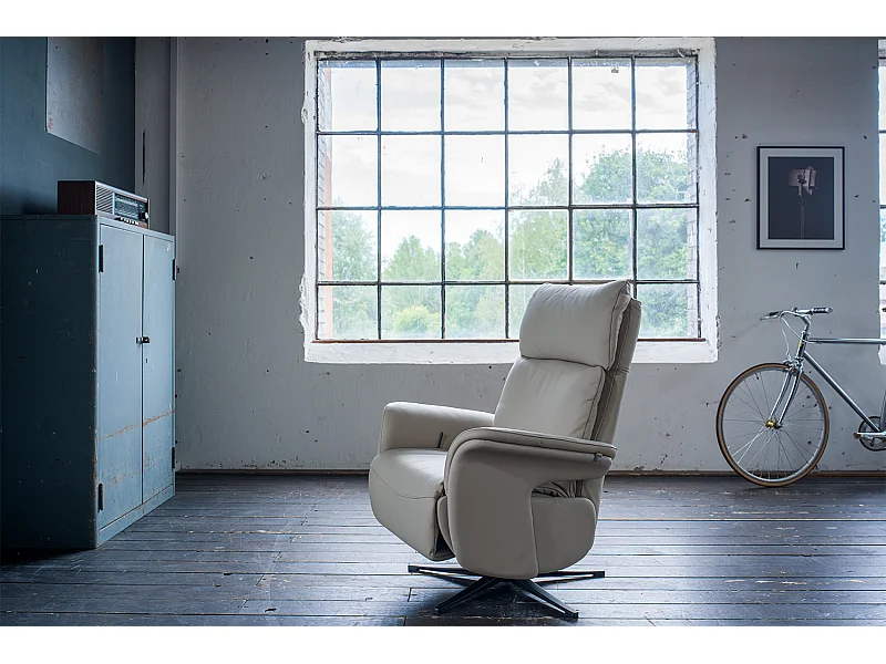 Relaxsessel - Grau Leder - NAMA