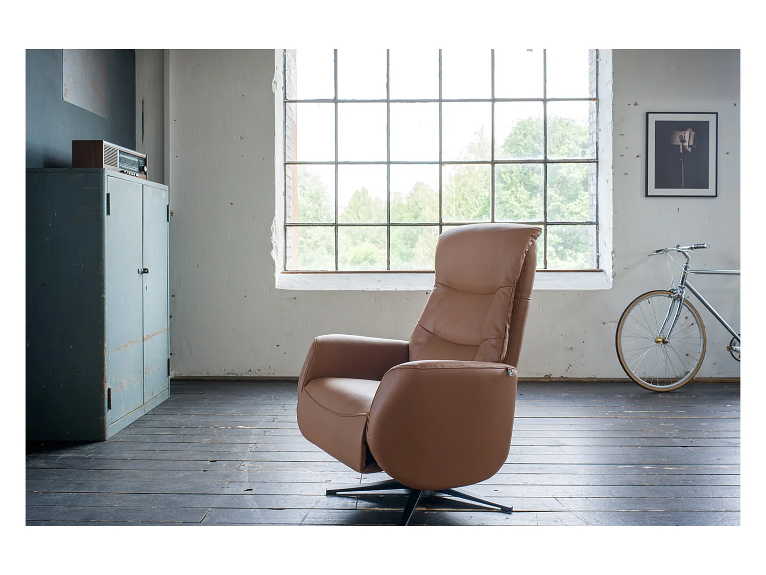 Fauteuil - marron cuir - SARI