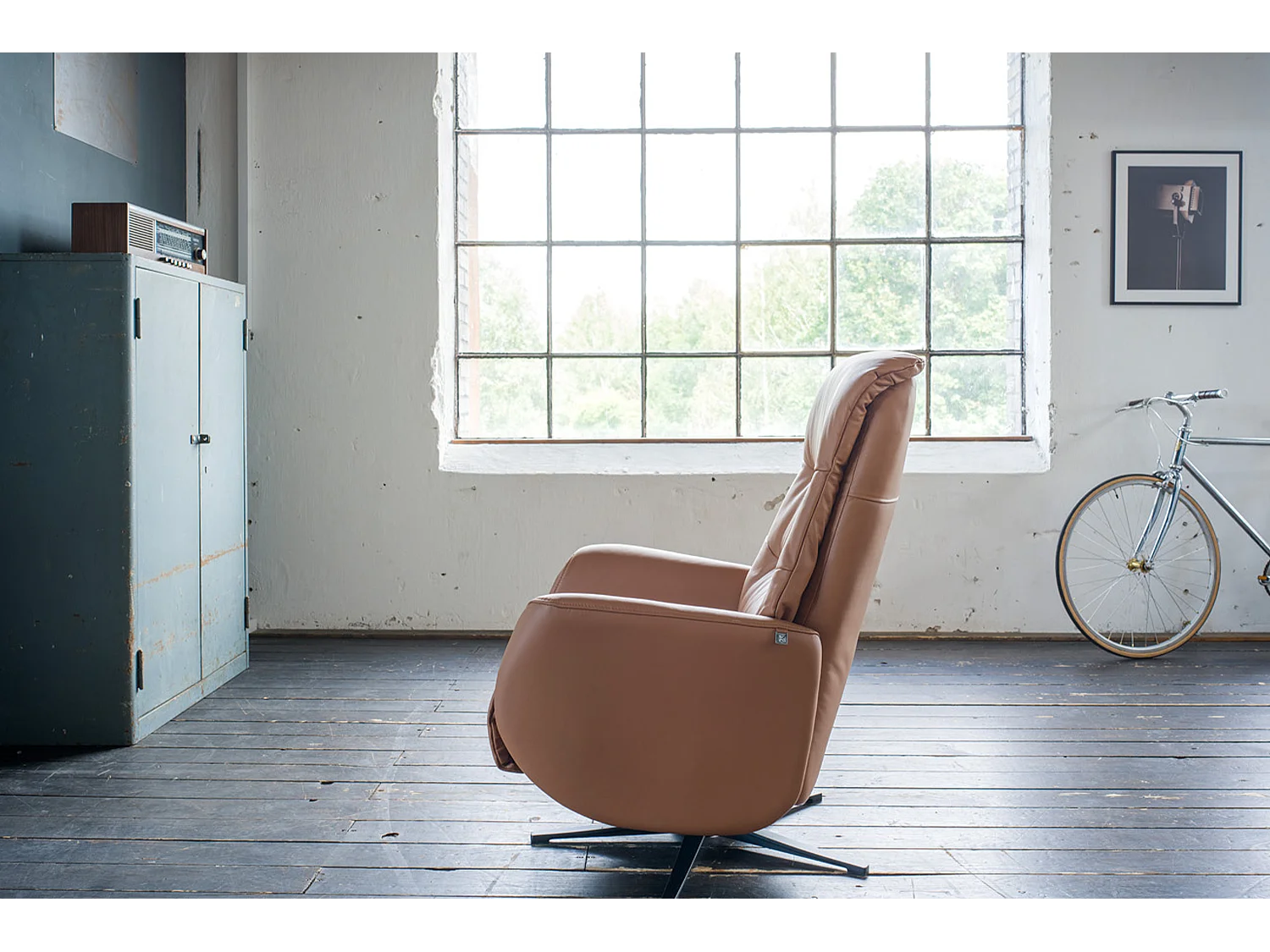 Relaxsessel - Braun Leder - SARI