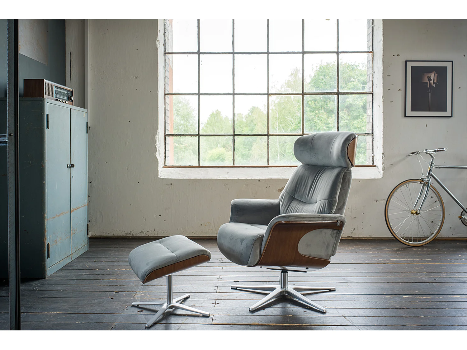 Relaxsessel - Steingrau Velvet - TOSAR