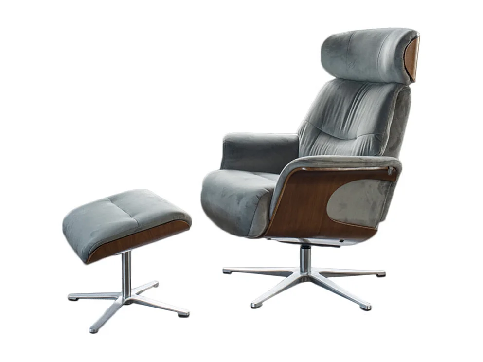 Relaxsessel - Steingrau Velvet - TOSAR