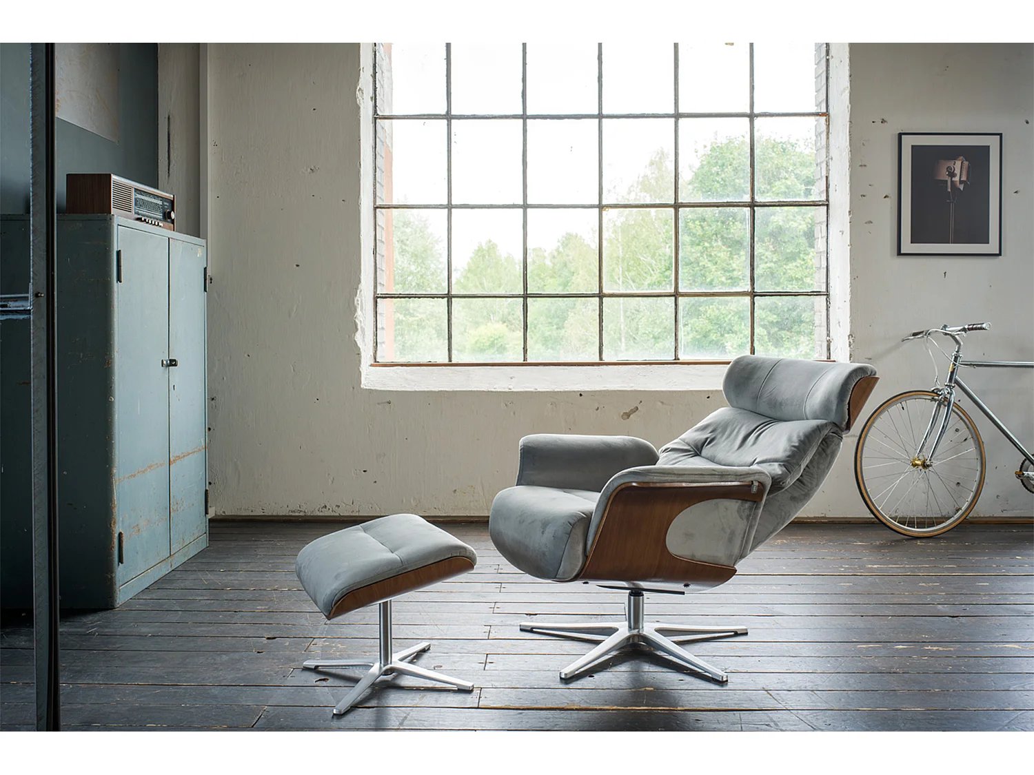 Relaxfauteuil - Steengrijs Fluweel - TOSAR