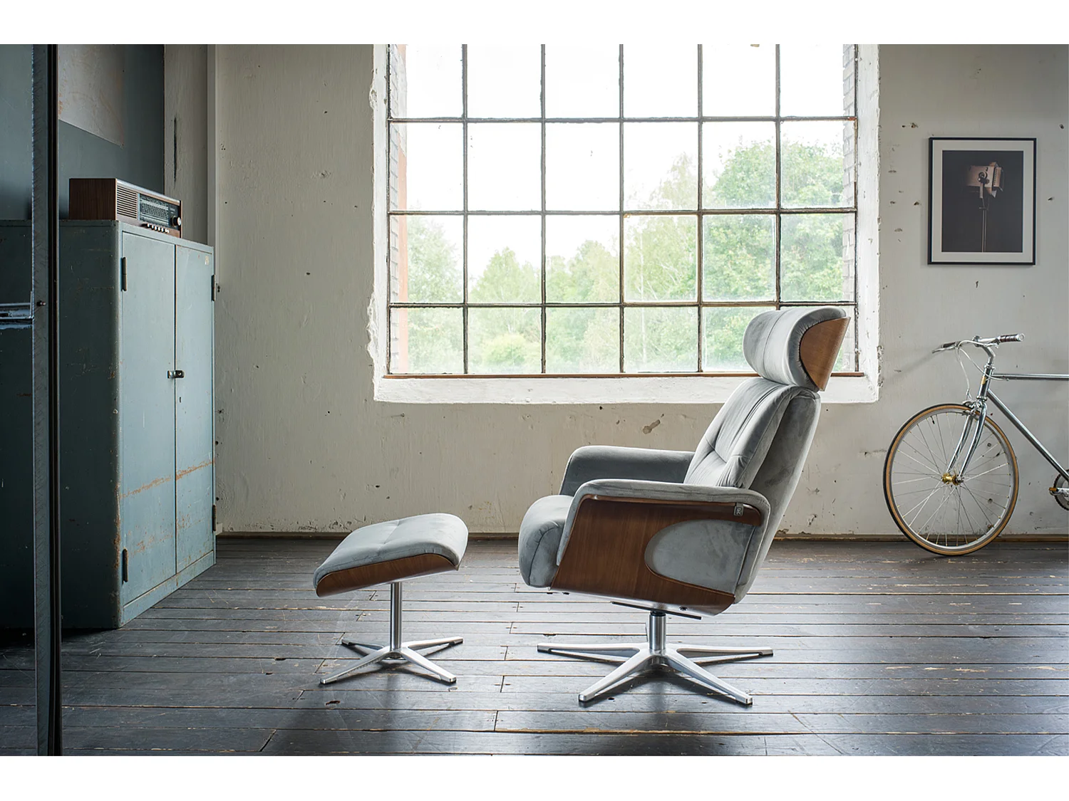 Relaxfauteuil - Steengrijs Fluweel - TOSAR