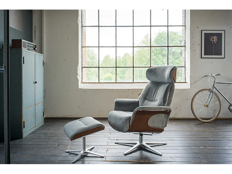 Poltrona - grigio pietra velluto - TOSAR