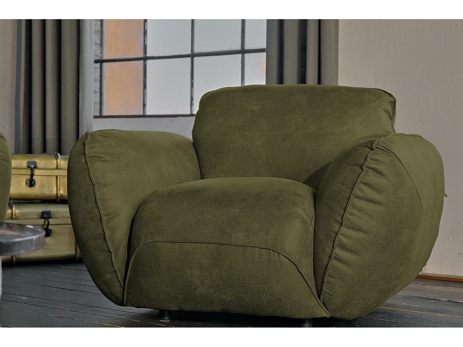 Sessel - Grün Leder - DAVITO