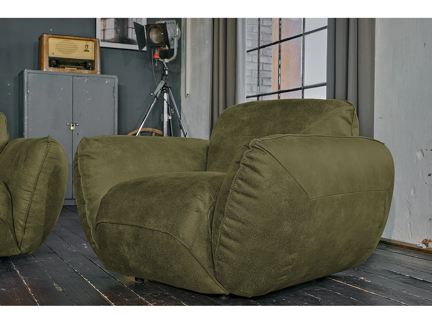 Sessel - Grün Leder - DAVITO