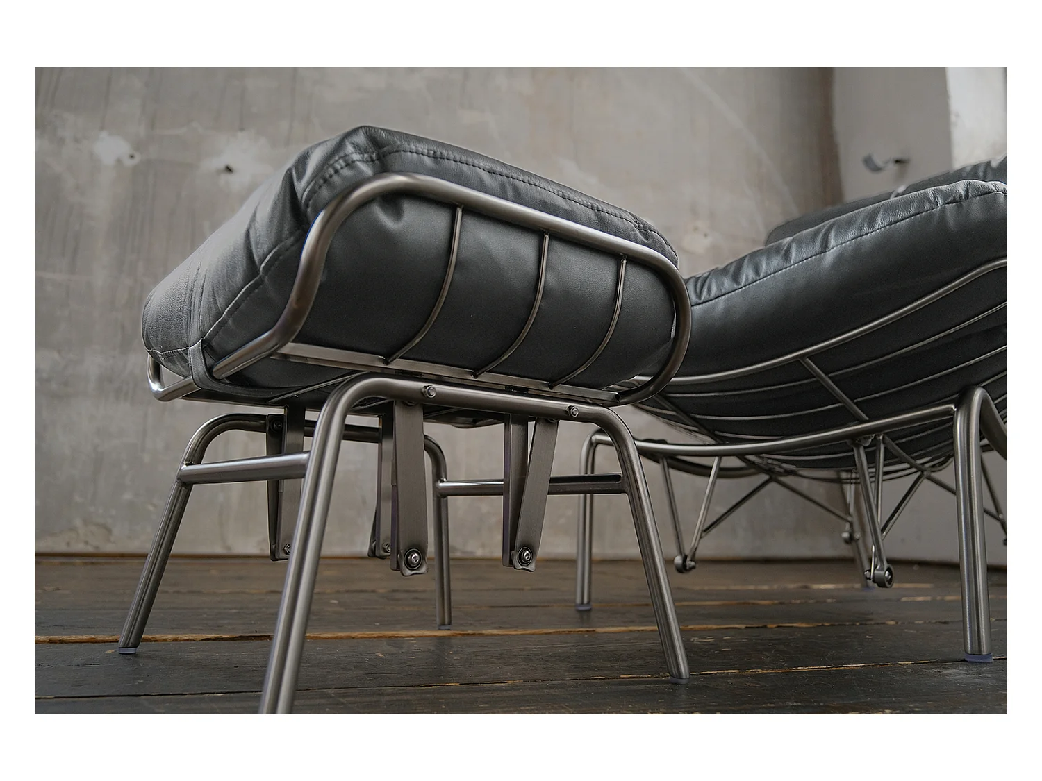 Fauteuil - Grijs Leer - ROWA