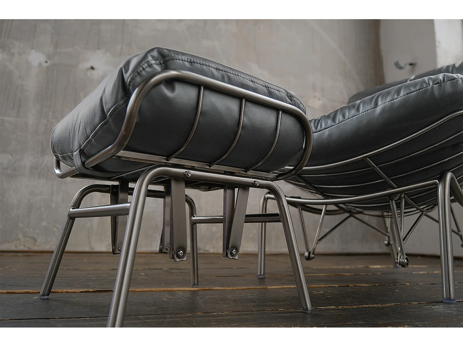 Sessel - Grau Leder - ROWA