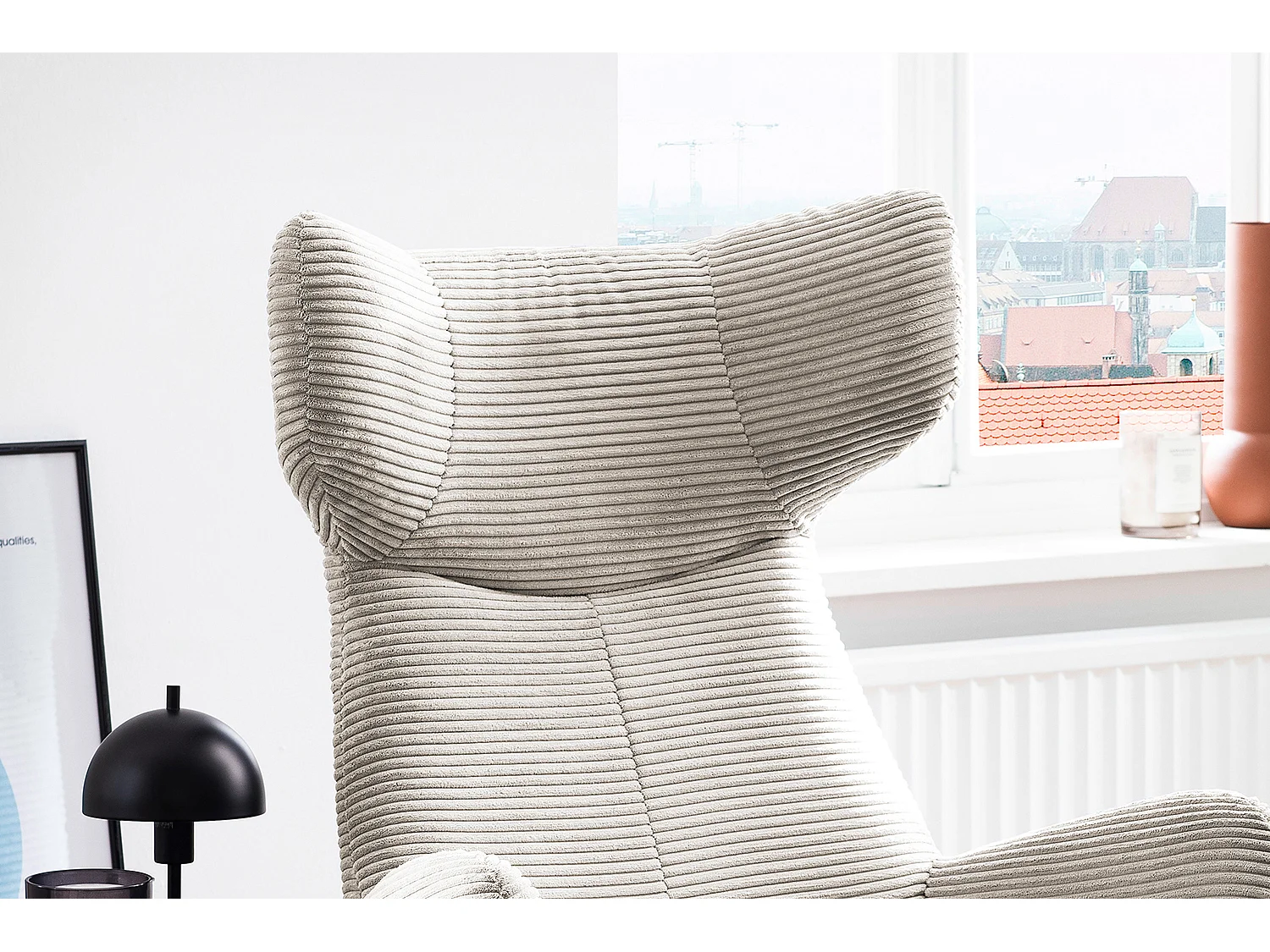 Sessel - Cremeweiß Cord - LOTTE